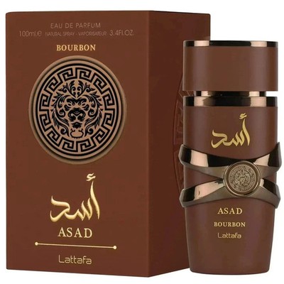 Lattafa Asad Bourbon Unisex Eau De Parfum Spray   3.4 fl oz / 100 ml