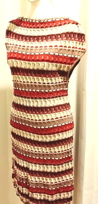 MISSONI Italy Couture Knit Dress - Signature Striped Pattern in Sunset Hues