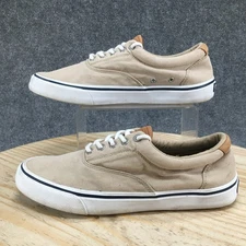 Sperry Shoes Mens 10 Tan Striper II CVO Casual Sneakers Canvas Low Top STS22061
