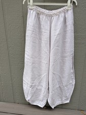 Bryn Walker Linen Oliver Pants Womens Large Cream Barrel Lagenlook Artsy Boho