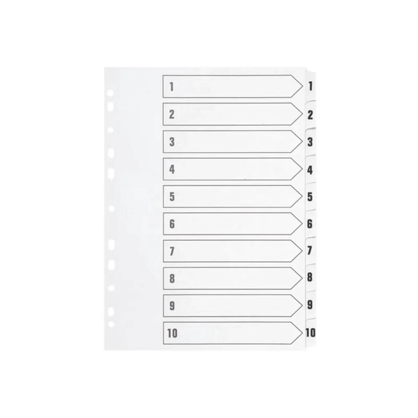 Q-Connect  1-10 Index Multi-punched Polypropylene White A4 Ref  - Image 3