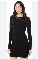bebe black crew neck sweater dress size s