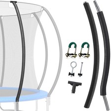 Curved Trampoline Poles , 1 Lower  1 Upper Safety Trampoline Pole Universal ...