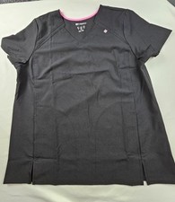 Scrubstar Women  s Black Moisture Control Scrub Top Med NWNT Pit To Pit 21in