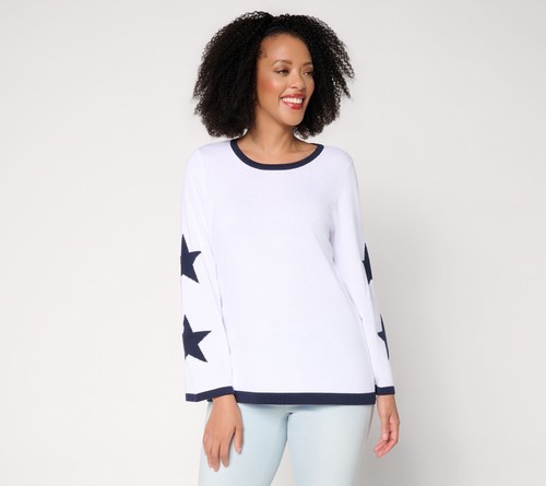 Belle by Kim Gravel Women's Top Sweater Sz M Make Your Selection: White A726371
