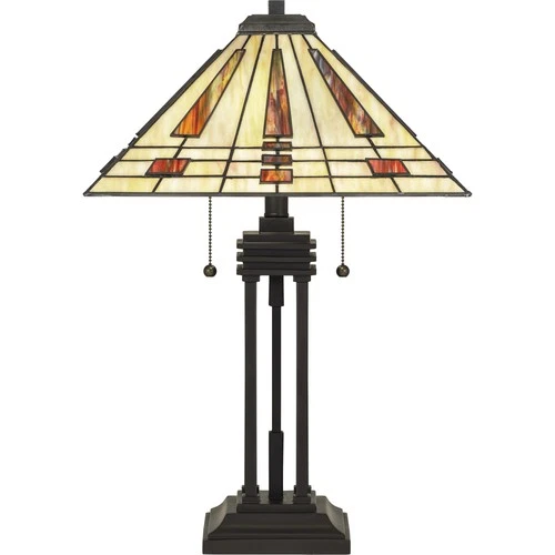 Quoizel TF5209T Stevie 2 Light 24" Tall Tiffany Table Lamp - Bronze - Picture 5 of 6