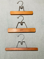 Vintage Setwell 10" Wooden Pant Skirt Clamp Hanger  2 other wooden hangers