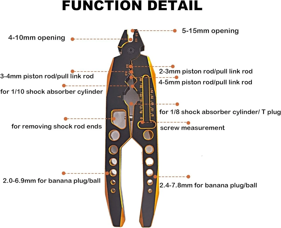 Rc Car Multi-Function Aluminum Shock Pliers Clamp Tool Drift Crawler Drag Truck - image 4 of 4