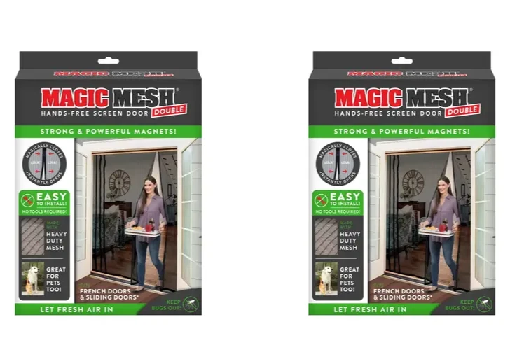 Puerta Pantalla Magnética 83" H x 75" W Manos Libres Negra - Malla Mágica MM351112 (2-PK) - Imagen 2 de 3