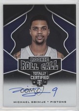 2016-17 Panini Totally Certified Rookie Roll Call Michael Gbinije #36 Auto 8f4