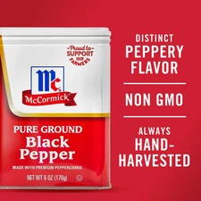 McCormick Pure Ground Black Pepper, 6.0 oz Can.....