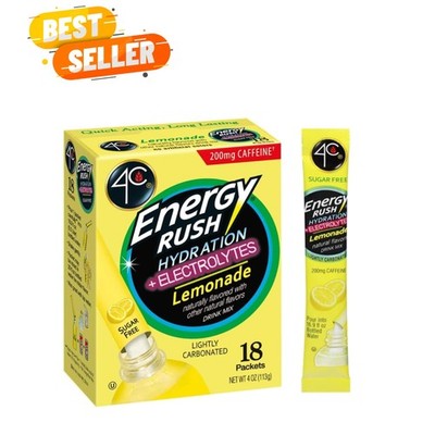 Energy Rush Electrolyte Packets   18ct Lemonade Flavor for On-the-Go Hydration