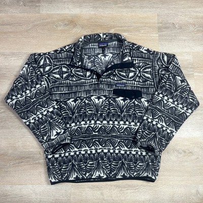 Patagonia Synchilla Snap-T Fleece Pullover Mens Large Black White