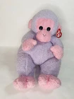 Vintage Ty Monkeybaby Purple&Pink Monkey Rattle Baby Stuffed Plush 1999 w/Tag!