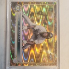 Topps 2022 Gilded Rickey Henderson #38 Gold Etch Raywave Refractor /25 A's