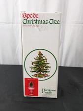 Spode Christmas Tree Glass Hurricane Candle Holder In Original Box
