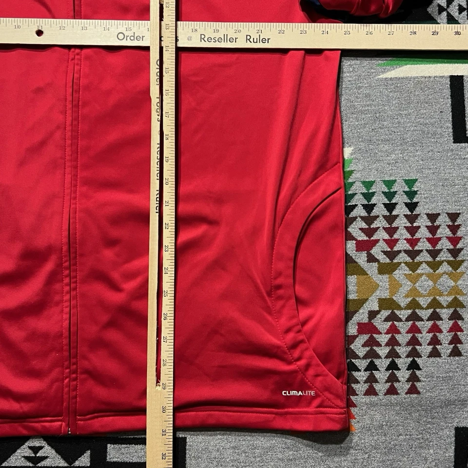 Chaqueta de Rescate de Bomberos Chicago Roja Adidas Climalite Cremallera Completa Talla XL Logotipo de Pista R1 Foto 4 de 4