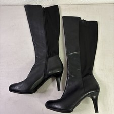 Me Too Black Leather Knee High Boots Womens Size 9