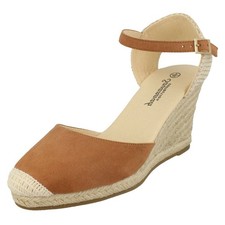 Ladies Savannah High Wedge Buckle Strap Sandals Heels Espadrilles "F2R279"