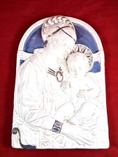 quadro Madonna con bambino scultura ceramica di Faenza oro