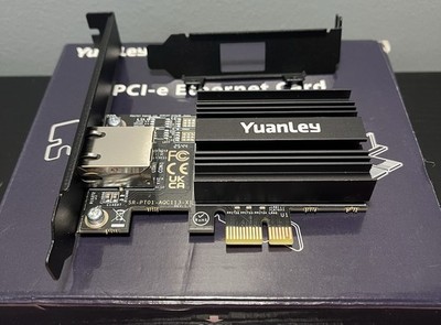 YuanLey 10G PCIe Network Card, 10G Base-T Ethernet Card with Marvell AQC113