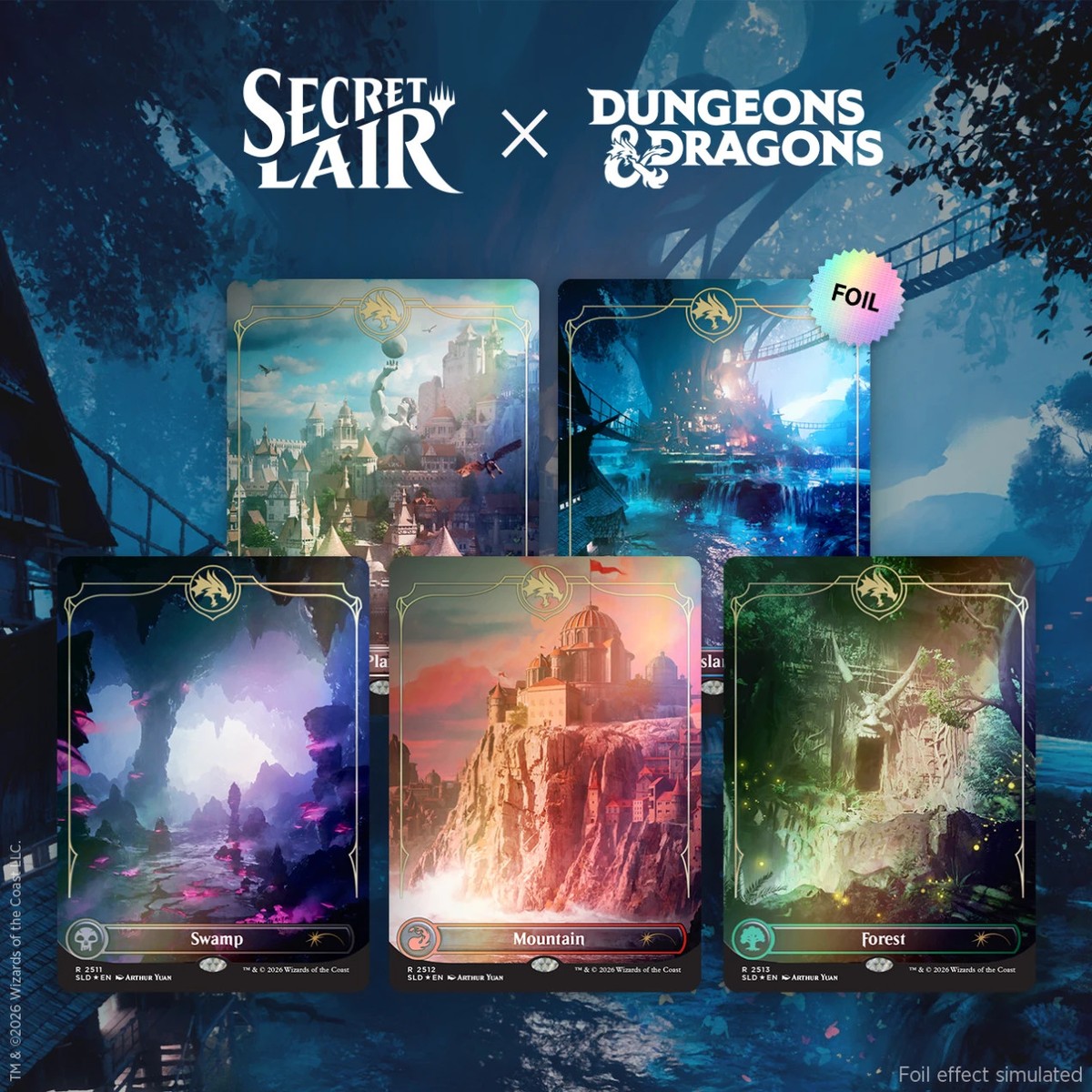 Secret Lair x Dungeons＆Dragons MTG Foil MTG Secret Lair x Dungeons & Dragons: Lands of the Forgotten