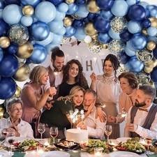 Blue 128pcs Balloon Arch Kit for Birthday, Wedding, Bridal and Baby Shower