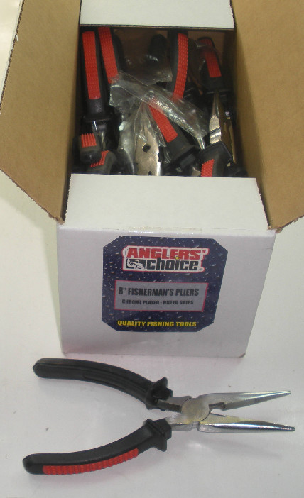 Anglers Choice FPPK-800 8"" Fishermans Pliers Chrome Plated 24CT