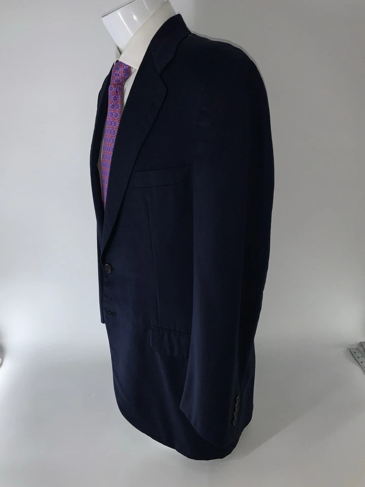Blazer Belvest 44L Azul Marino Super 100’s Lana 2B NV Puños Funcionales Italia YGI O5-68 Foto 4 de 4