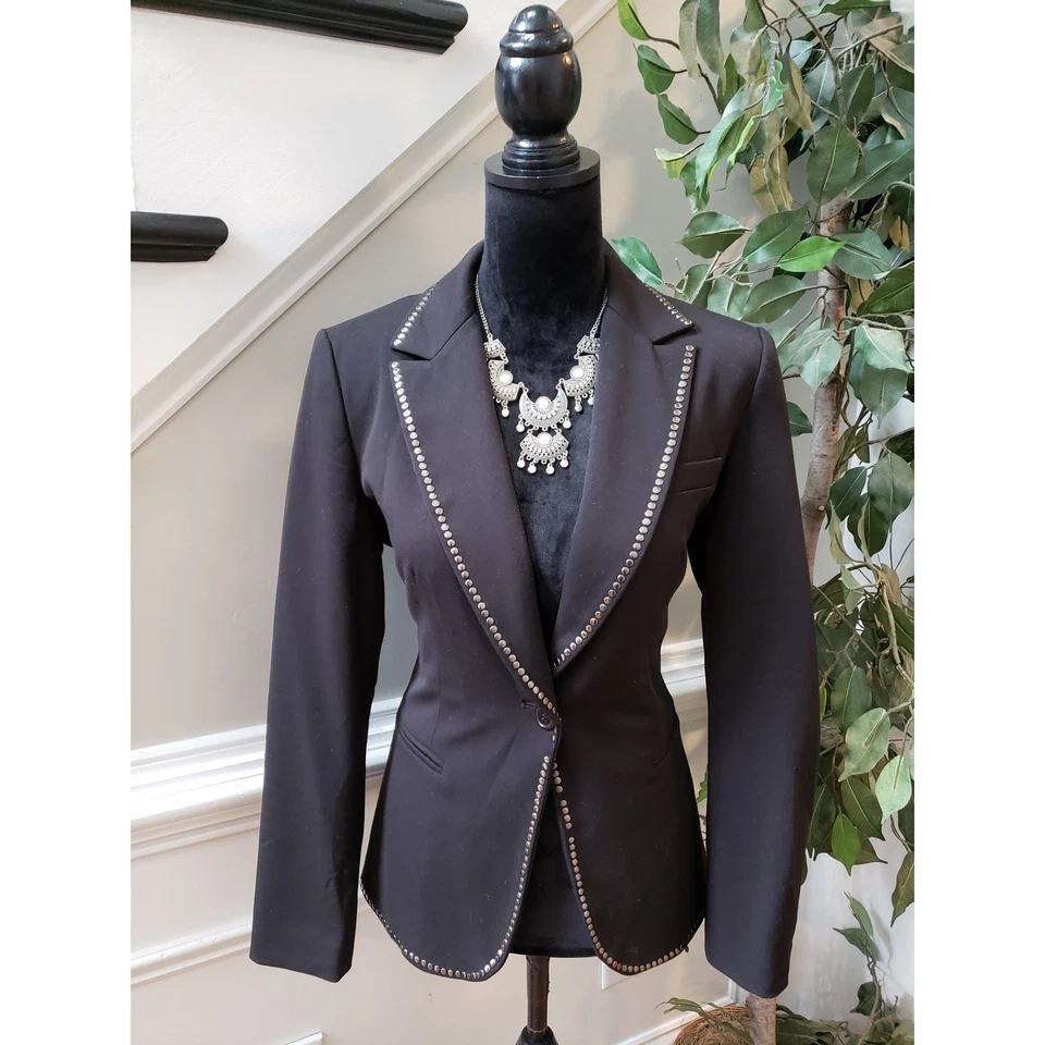 Chaqueta Blazer Insight Para Mujer Talla 6 Negra Lifestyle Attitudes Con Botón Foto 2 de 4