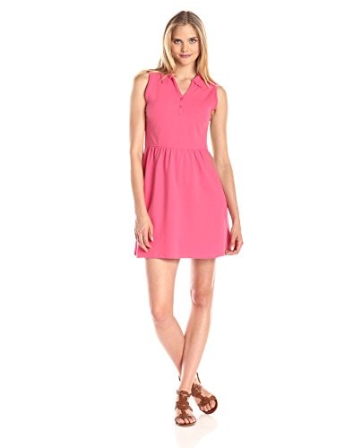 Dockers Women's Sleeveless Solid Pique Collar Dress, Claret Red, Large - Bild 4 von 4