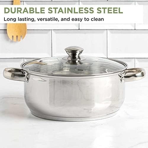 Ecolution Stainless Steel Stock Pot, Encapsulated Induction Ready Cooking Pot wi