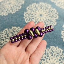 Purple Beaded Hair Clip Pin
