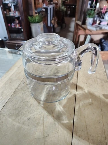 Vintage Pyrex Flameware Glass Percolator Coffee Pot 7756B 6 Cup
