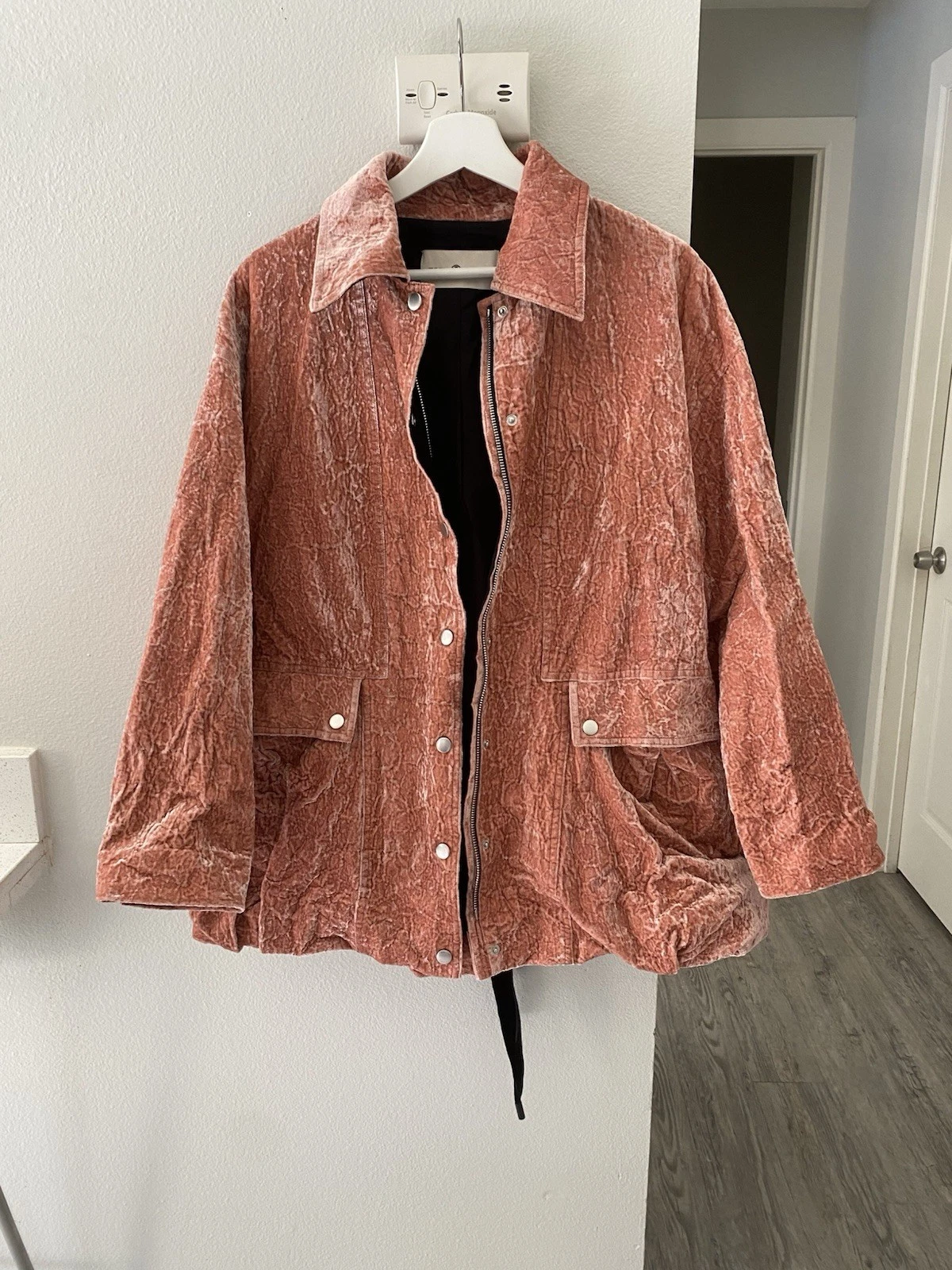 Giacca Tory Burch Velluto Anorak Holiday Rose Taglia 6 Nuova con etichette