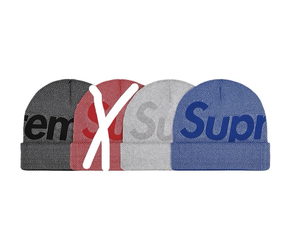 Supreme Studded Knockout Big Logo Beanie Only Avail In Black -6 , Grey -2 Blue-5 - Image 2 of 4