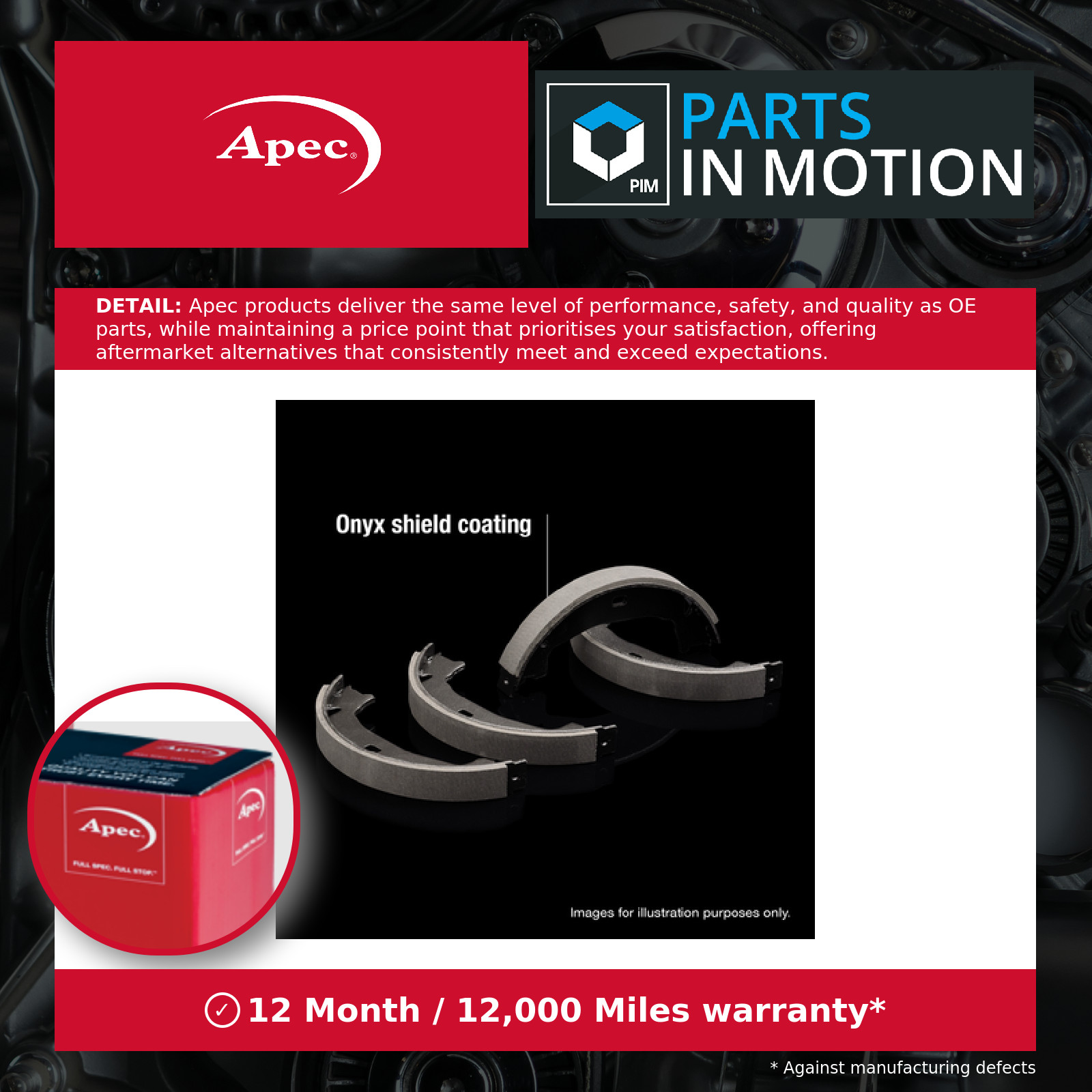 Brake Shoes Set SHU870 Apec 5878322570 Genuine Top Quality Guaranteed New
