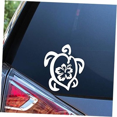 Sunset Graphics & Deals Hibiscus Sea Turtle Decal Vinyl Car Sticker Ocean Sea 