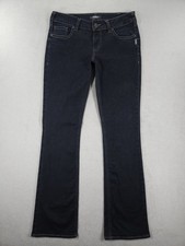 Silver Jeans Womens 31 Blue Suki Boot Bootcut Mid Rise Stretch Dark Wash Denim