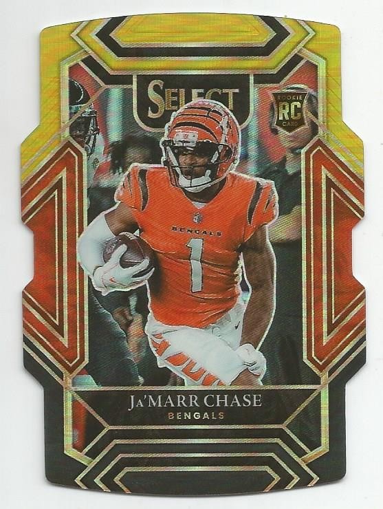 2021 SELECT JA'MARR CHASE CLUB LEVEL RC #247 BLACK & GOLD DIE CUT PRIZM