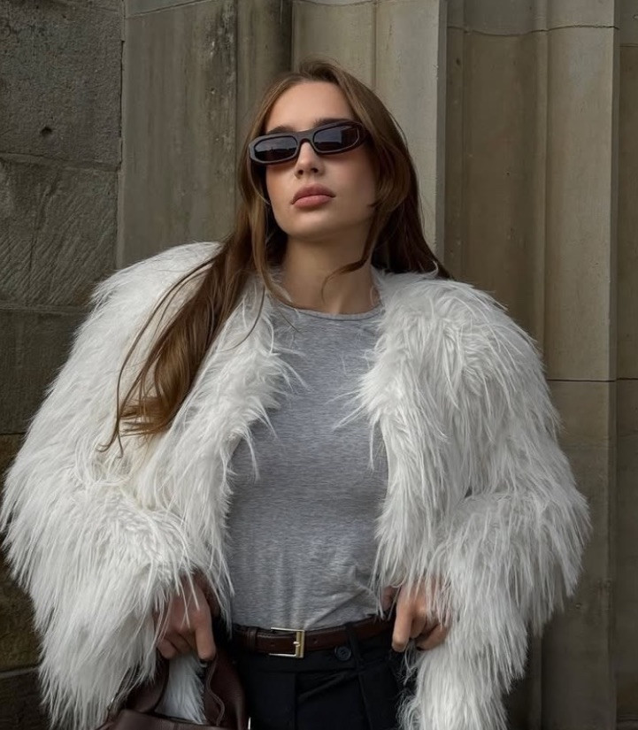 ALTRA ZARA GIACCA PELLICCIA SINTETICA COLLEZIONE ZW ECRU GIROCOLLO FW24 25 TAGLIA M 3833 240