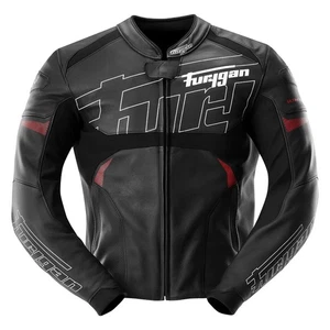 Furygan Helix Leather Motorcycle Jacket Black White Red