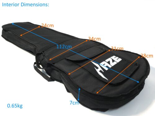 Haze PBE19010DBBAG 5mm Padded Gig Bag for Double Neck Electric Guitar, BLACK - Picture 1 of 12