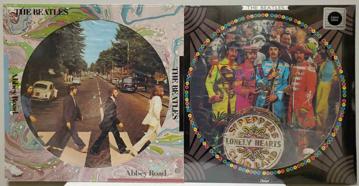 洋楽 beatles sgt. pepper's.. abbey road RARE! The Beatles Abbey Road/Sgt. Pepper 1978 Picture Discs Lot of