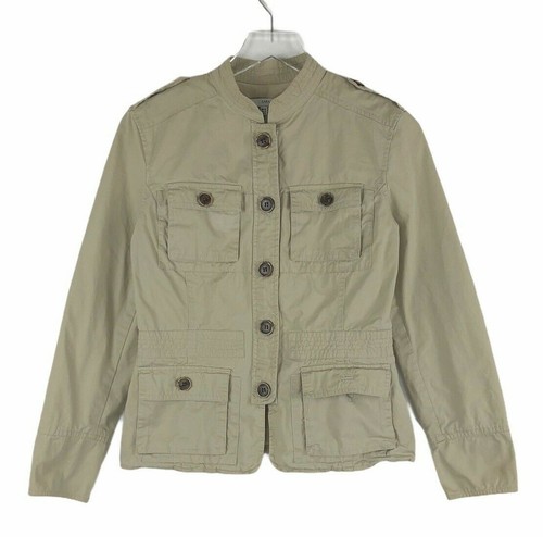 Zara Basic Khaki Long Sleeve Button 