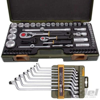 PROXXON STECKSCHLÜSSEL 1/2'' 1/4'' ZOLL+ DOPPELRINGSCHLÜSSEL gekröpft SATZ 73-tlg
