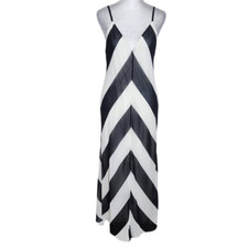 Christopher John Rogers X Target Black Chevron Maxi Slip Dress Size 6