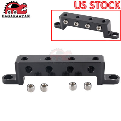 4 Port Billet Remote Control Sensor Block Aluminum Universal NPT 1/8'' Black New