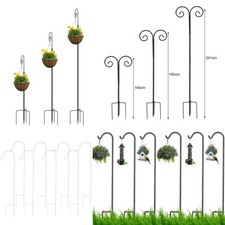 Multi-Height Shepherds Hook Garden Bird Feeder Pole Stand fr Plants Solar Lights
