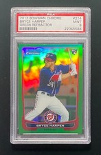 2012 Bowman Chrome Bryce Harper #214 Green Refractor Rookie Card ?PSA-9. rookie card picture